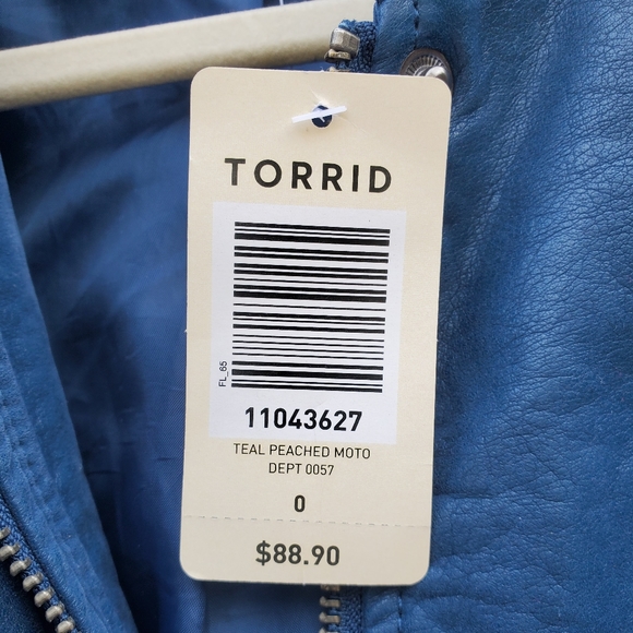 Torrid teal peached moto jacket - Picture 4 of 4